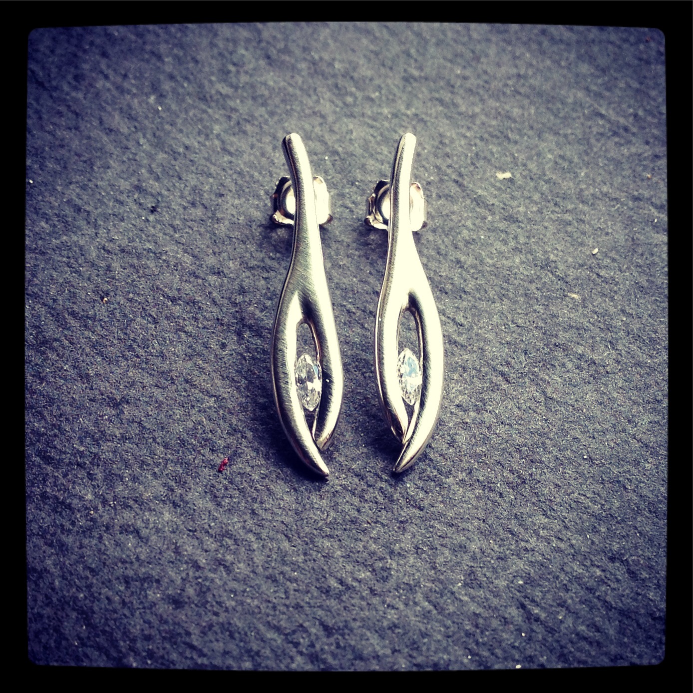 silver wedding day earrings