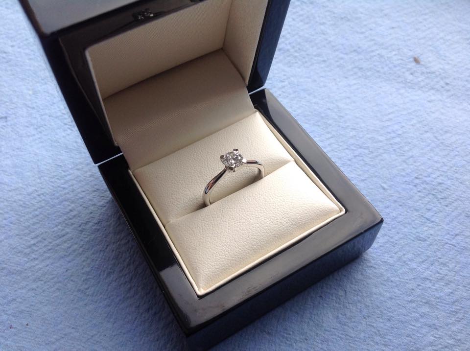 Half carat diamond set in Platinum