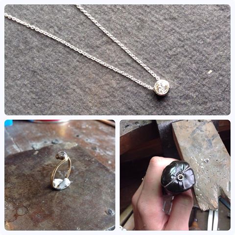 A simple Diamond pendant made from an old ring