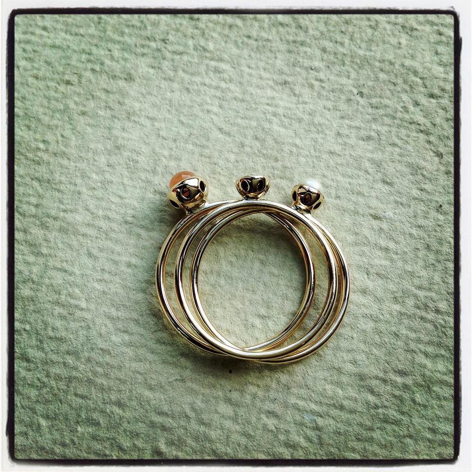 Commission - Gold stacking rings