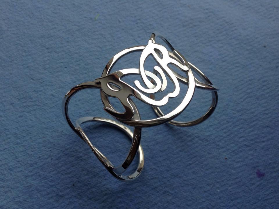 Bracelet commission - Initial silver bangle