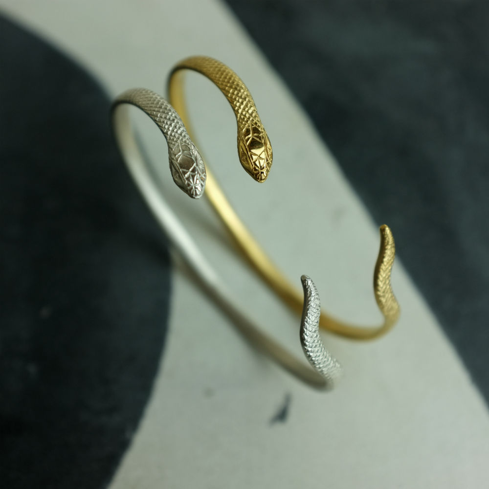 Snake cuff / Snake bangle/ Silver snake 