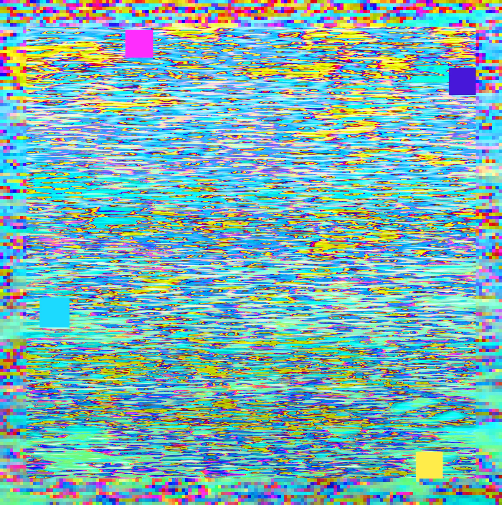 Currents 3/7/18, pigmented inks & acrylic on canvas, 58 x 58 inches