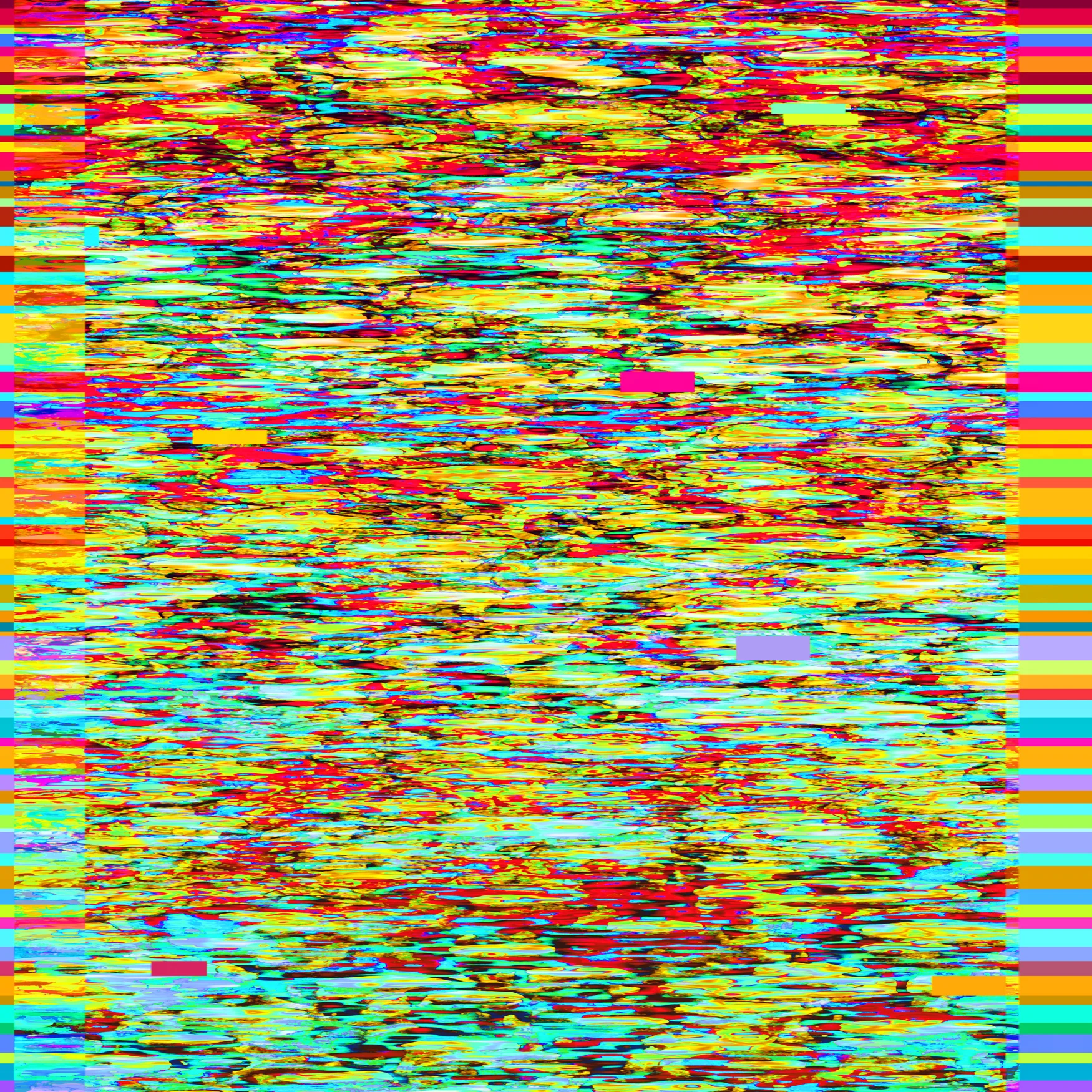 Currents 7/4/18, pigmented inks & acrylic on canvas, 76 x 76 inches