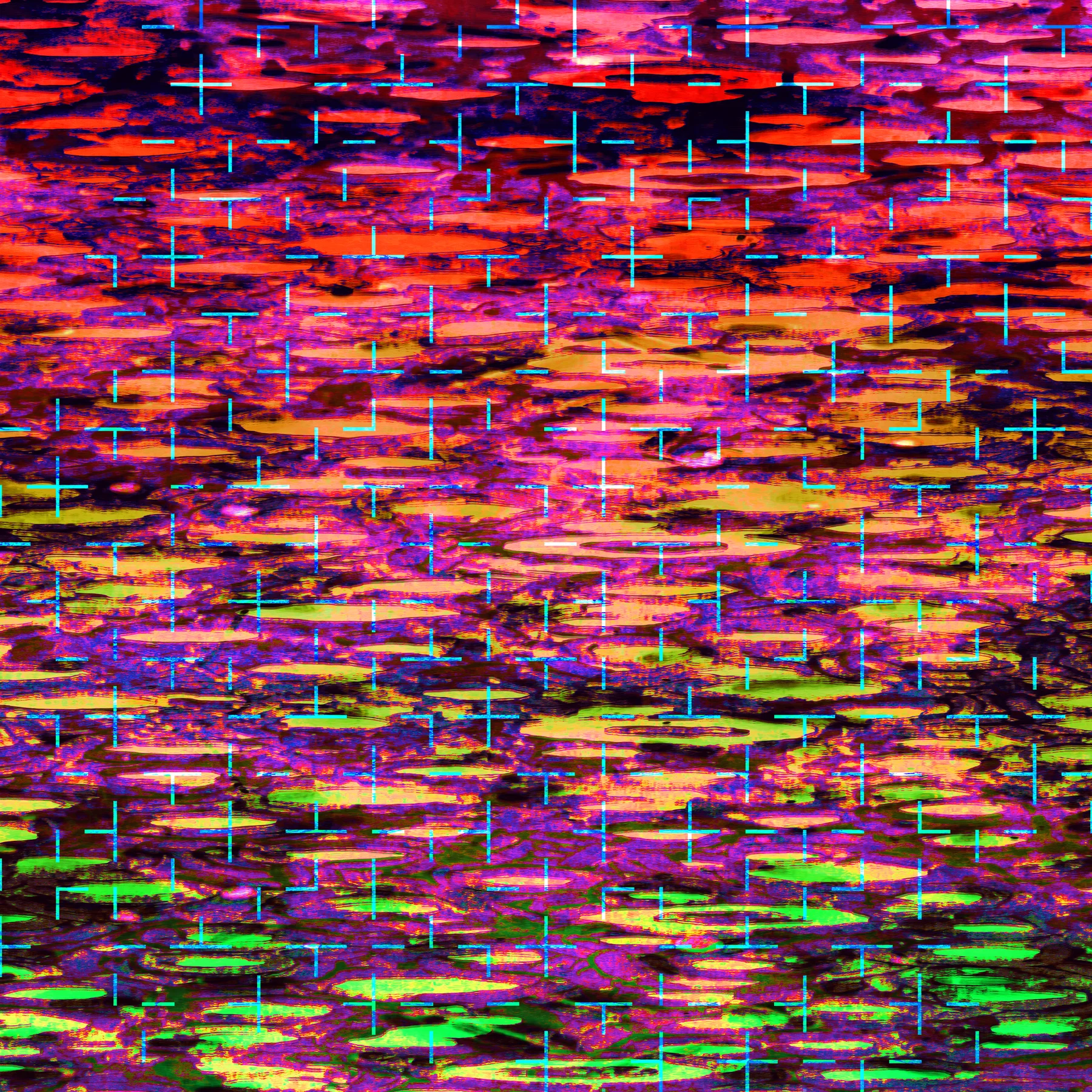 Microscape 10/4/18, pigmented inks & acrylic on canvas, 76 x 76 inches