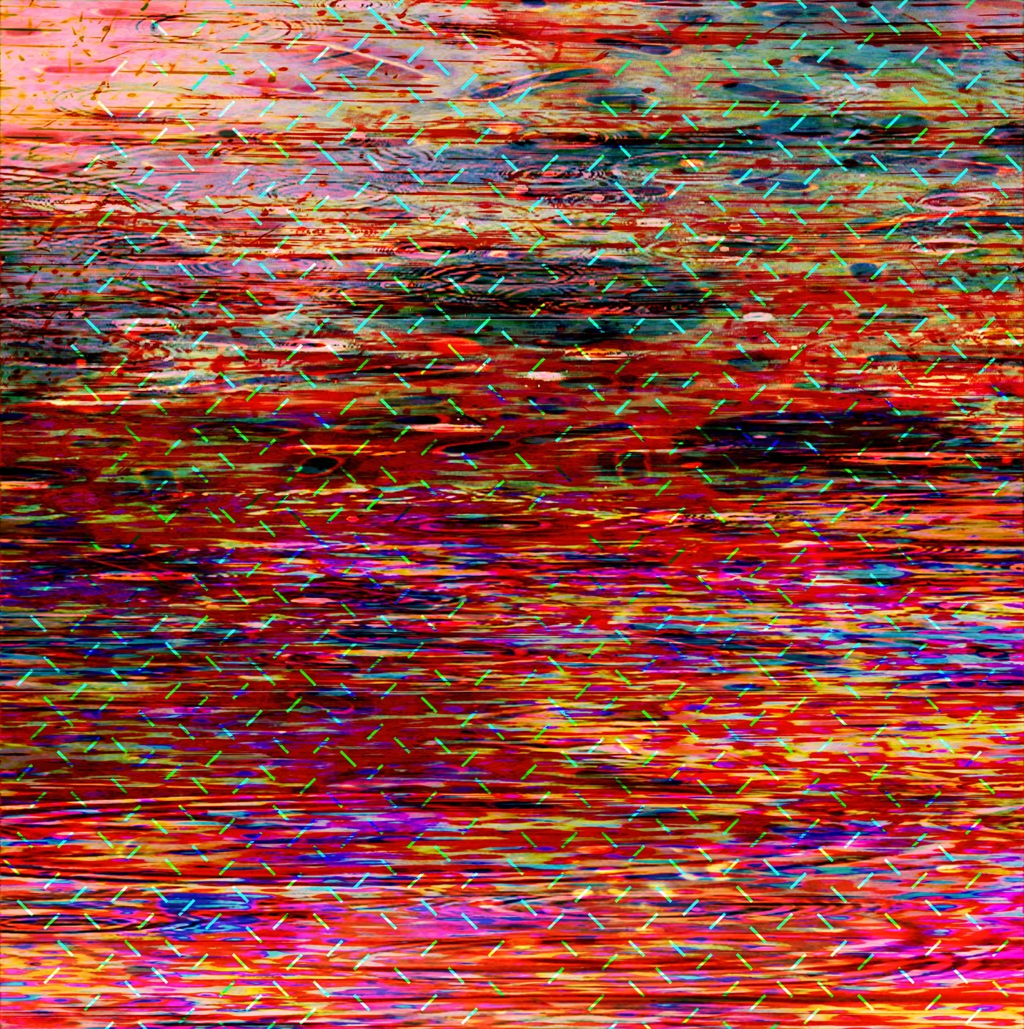 Microscape 4/24/19, pigmented inks & acrylic on canvas, 58 x 58 inches