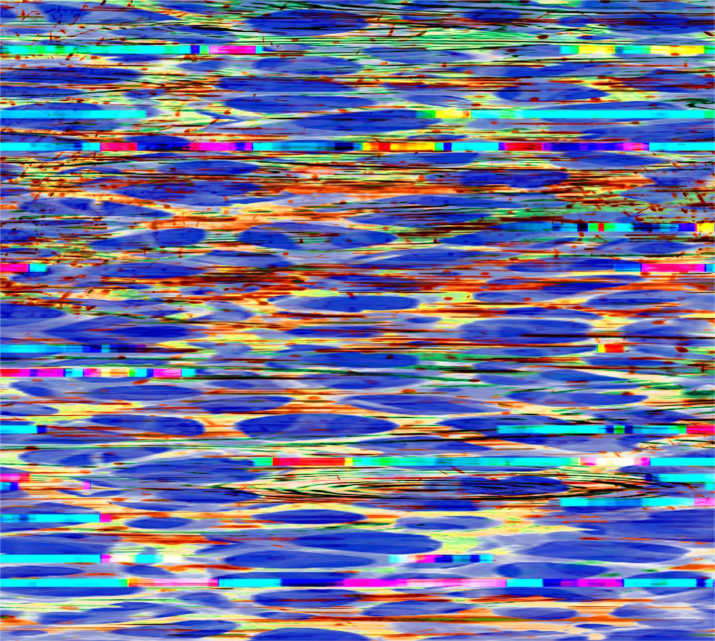 Currents 4/19/19, pigmented inks & acrylic on canvas, 38 x 42 inches