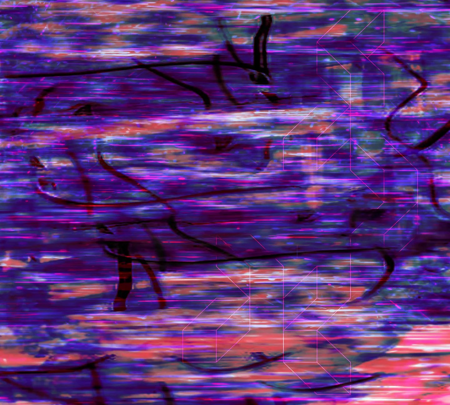 Currents 2/21/19, pigmented inks & acrylic on canvas, 38 x 42 inches
