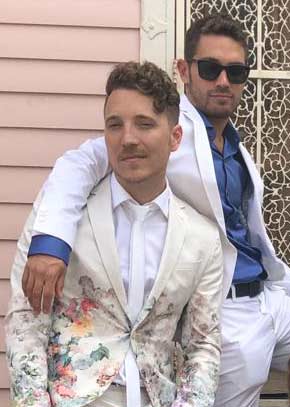 Joe Lazauskas and Shane Snow, fancy suit wearers