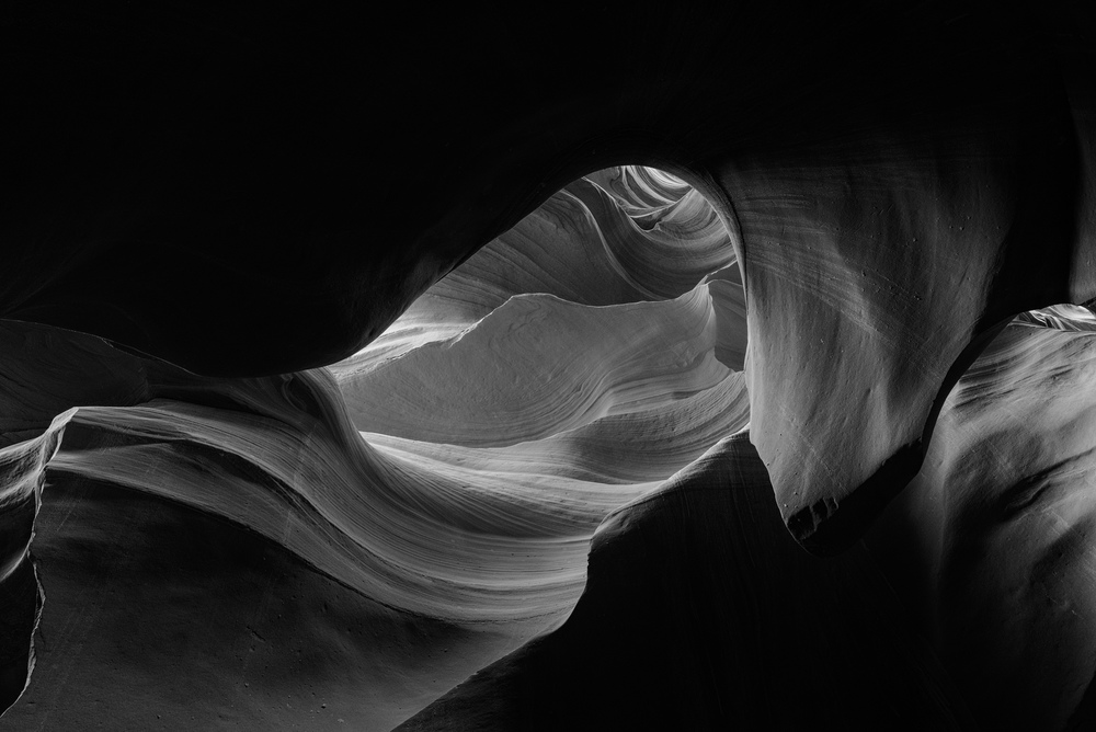 Lower Antelope Canyon in Black and White