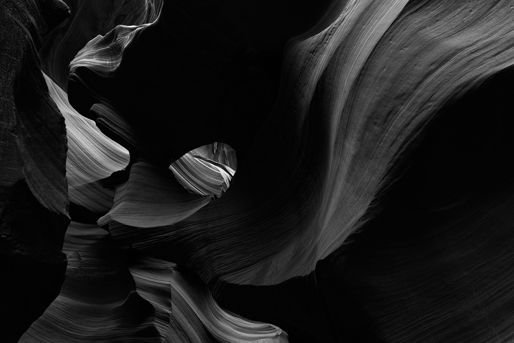 Lower Antelope Canyon in Black and White