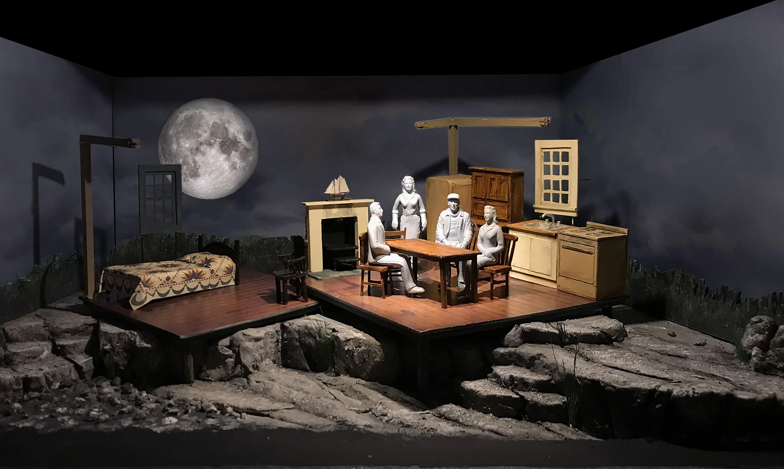 1/2" scale model showing night time look with moon