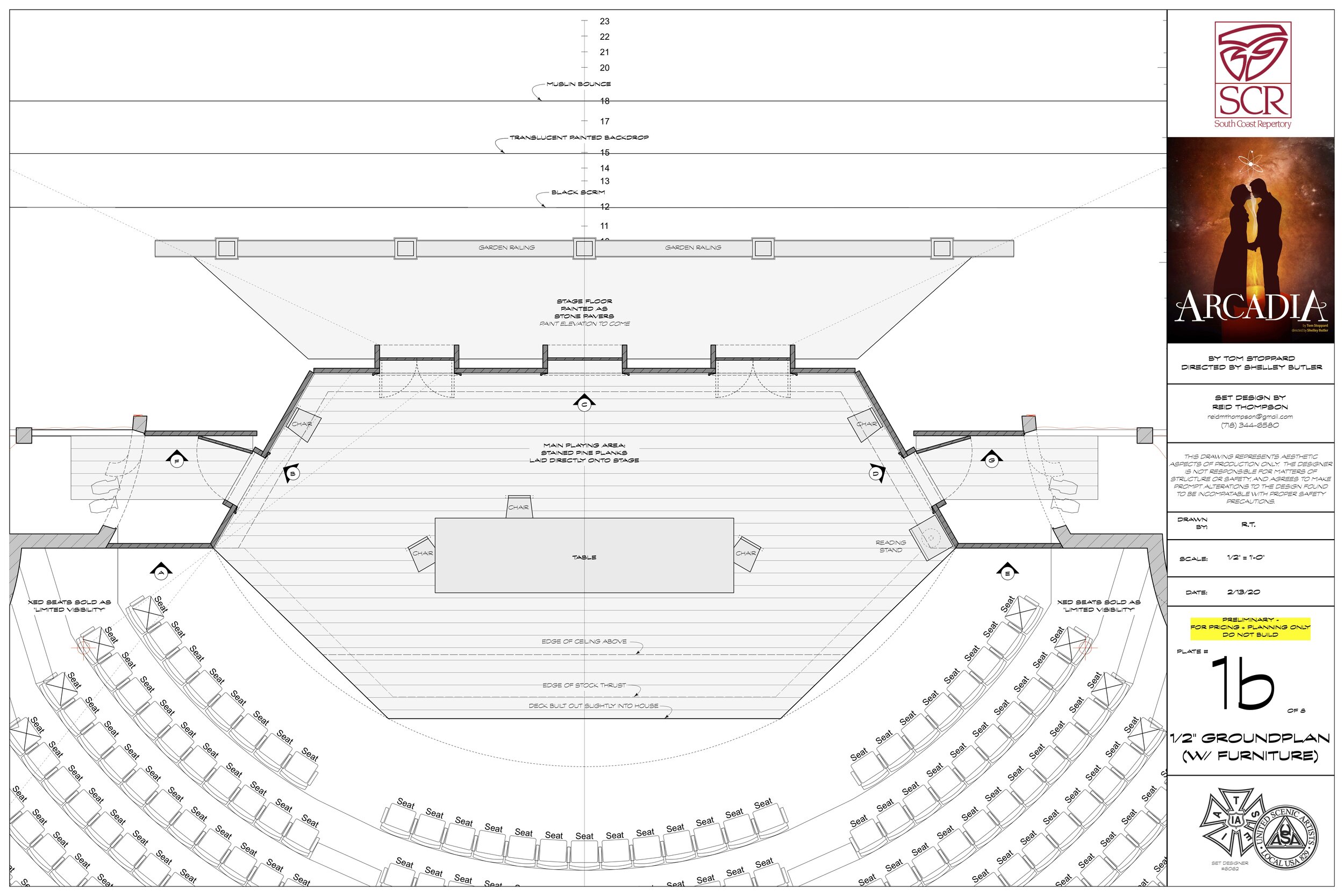 Plate 1b - 1/2" scale groundplan with furniture