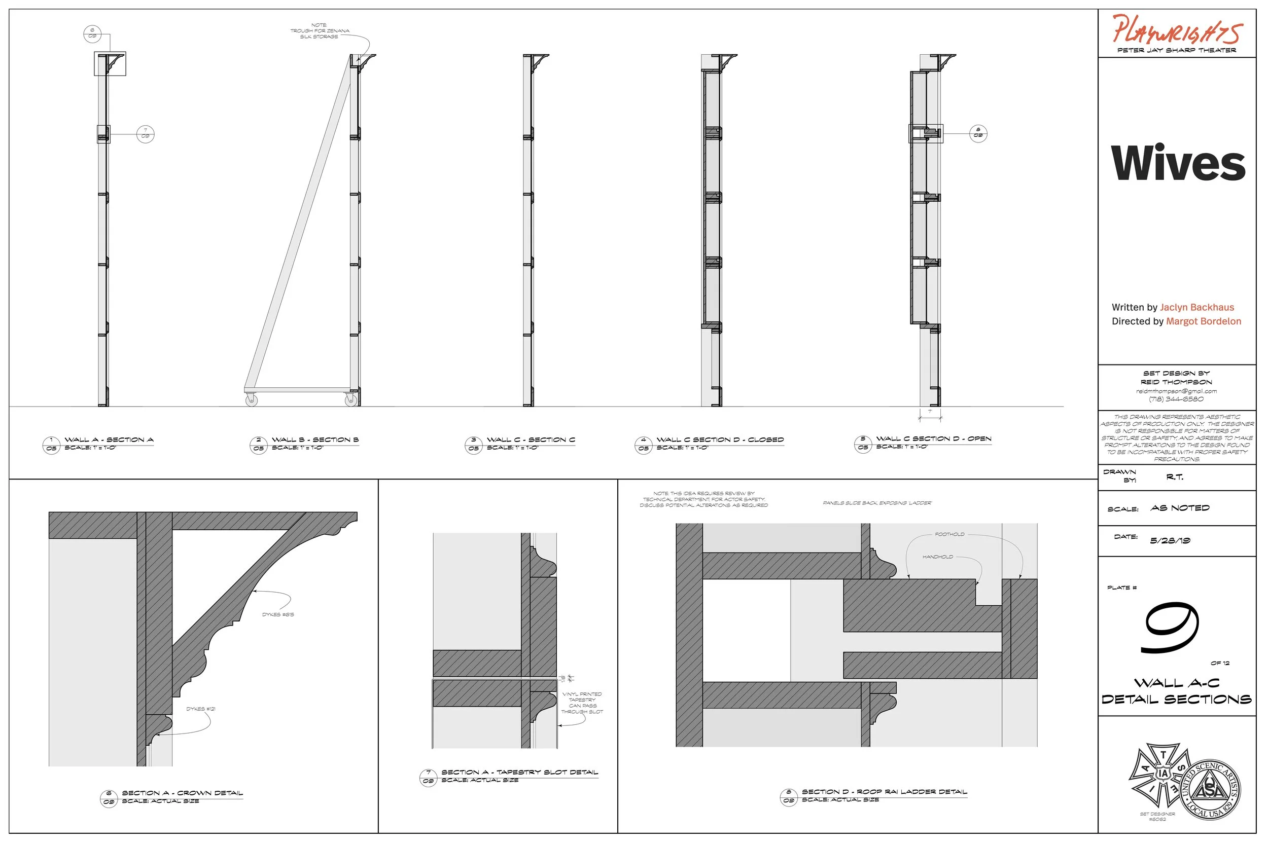plate 9 - wall a-c detail sections