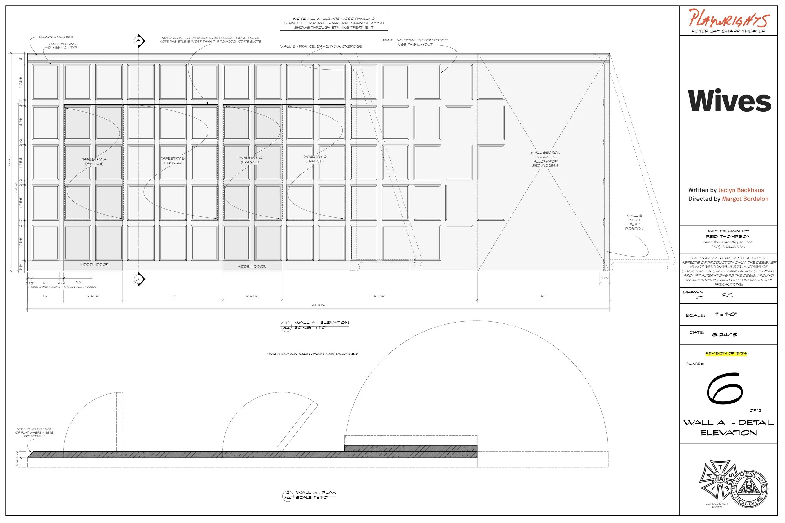 plate 6 - wall a detail elevation