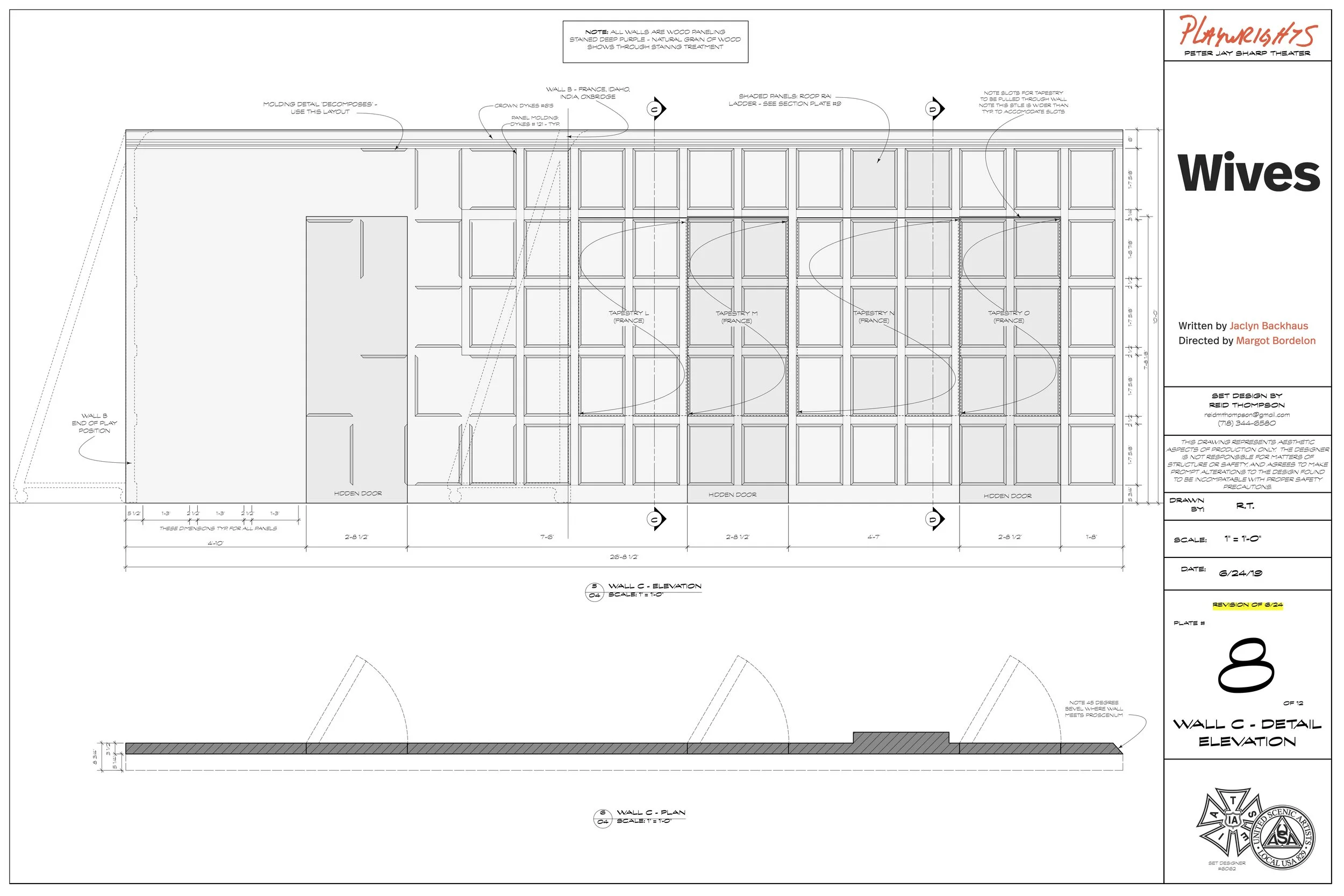 plate 8 - wall c detail elevation