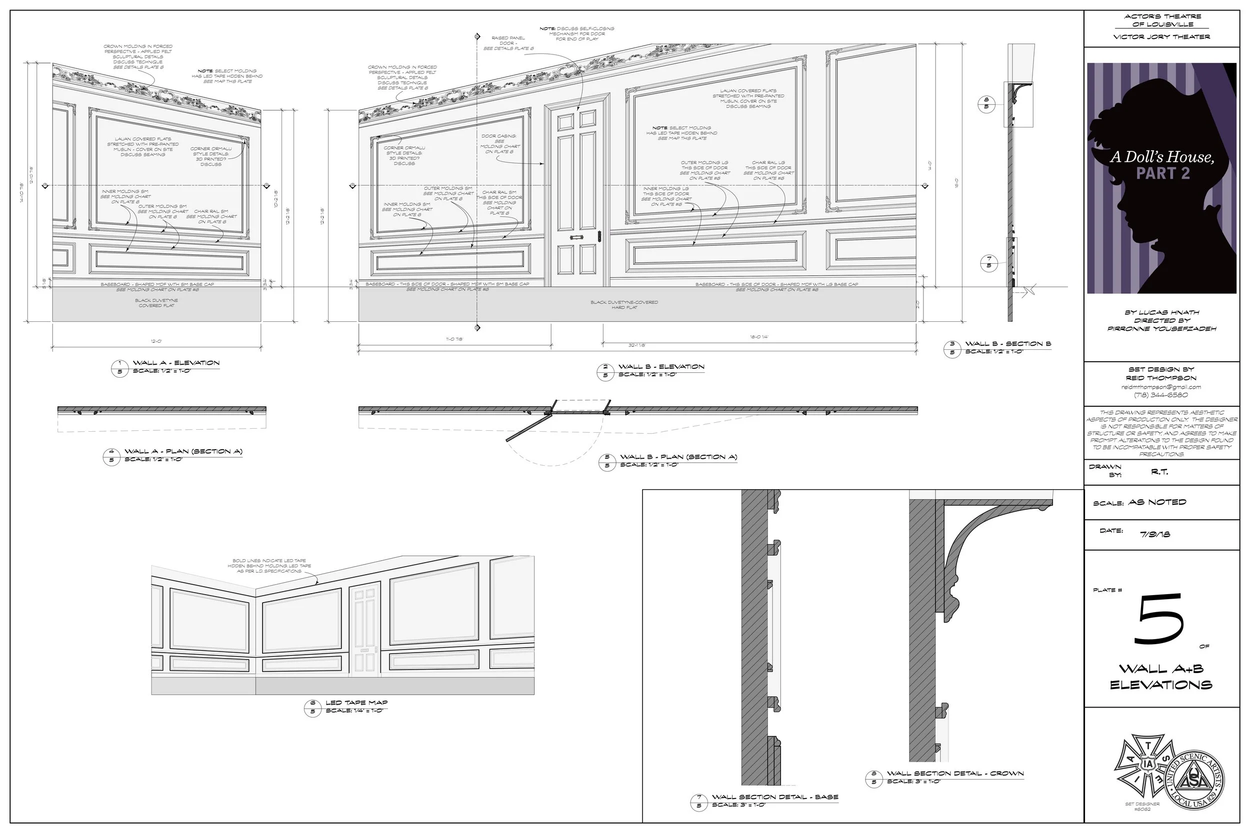 plate 5 - wall A&amp;B elevations
