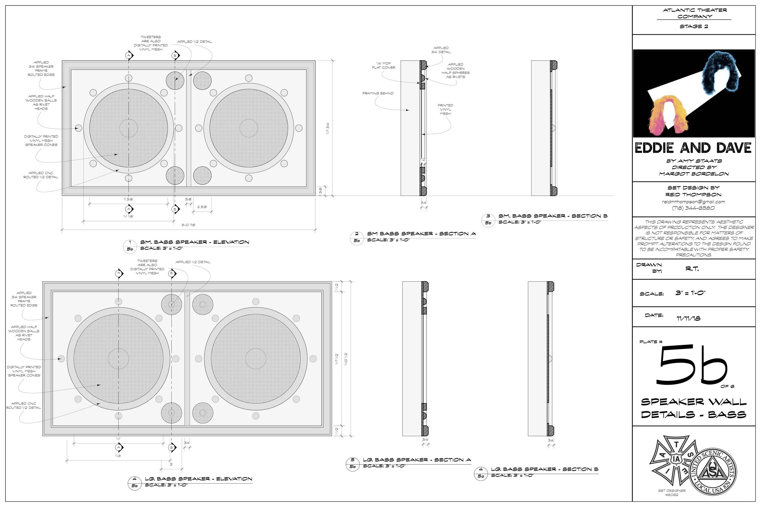 5b - Speaker wall details - bass 