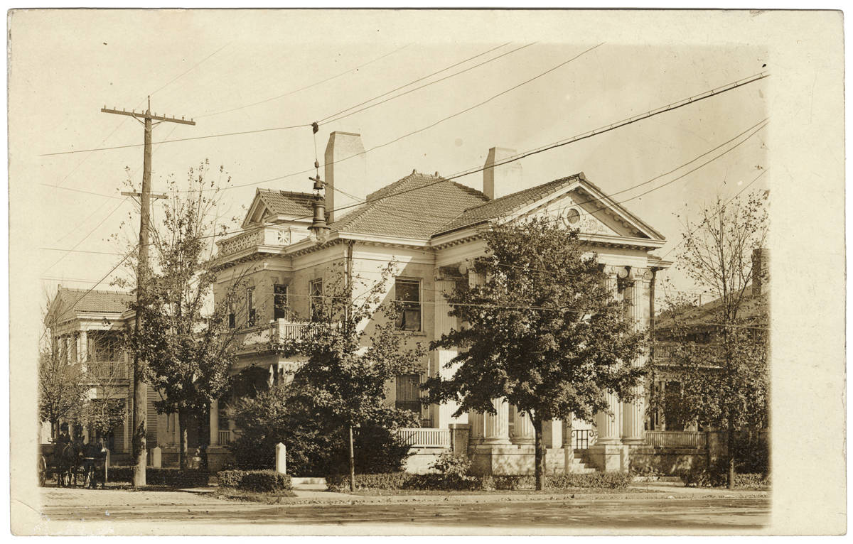 "Home of Dr. James R. Rogers, Sr., 130 Hillsboro St., Raleigh, N.C." in Durwood Barbour Collection of North Carolina Postcards (P077), North Carolina Collection Photographic Archives, Wilson Library, UNC-Chapel Hill http://dc.lib.unc.edu/cdm/singleitem/collection/nc_post/id/4043/rec/13