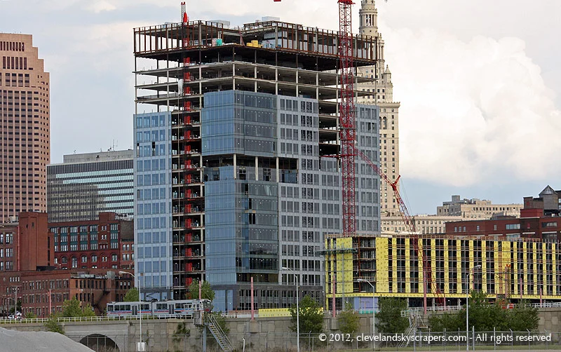 Construction view from the Cuyahoga River