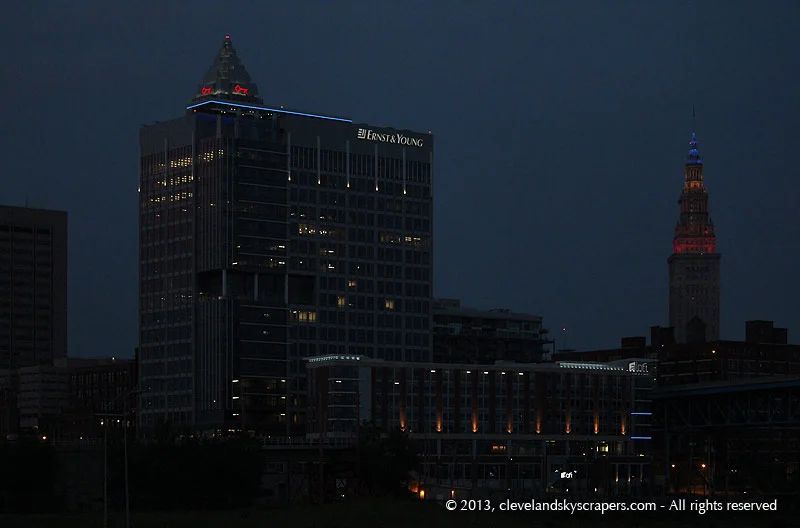 Evening view from the Cuyahoga River