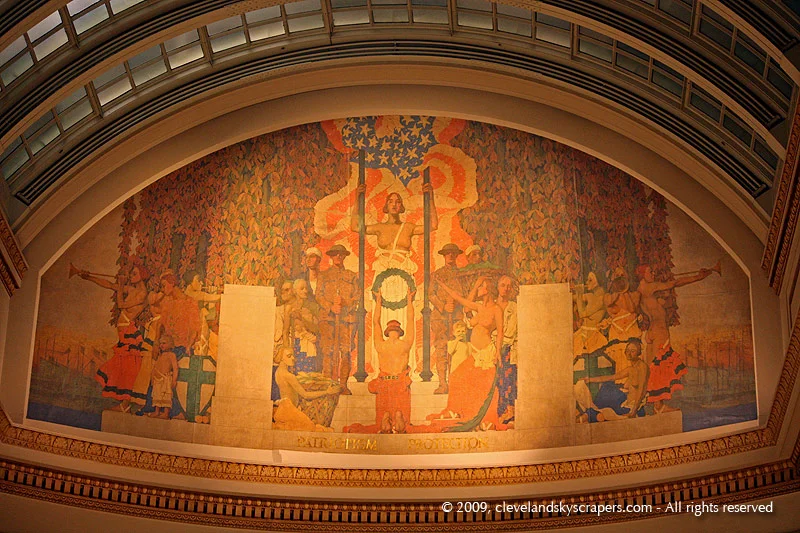 View of a mural in the banking hall