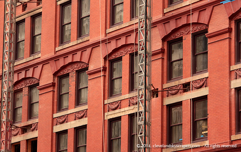 Detail view of restoration work
