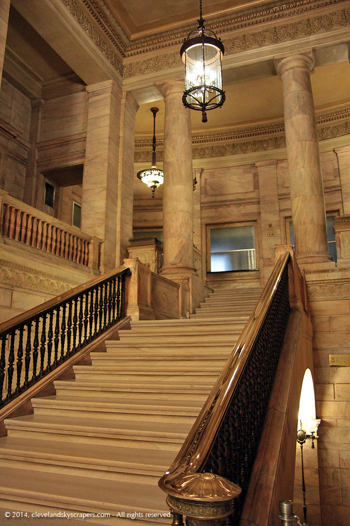 Interior view of former National City Bank lobby, 2014