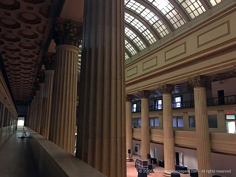 View of banking hall from mezzanine level, February 2016