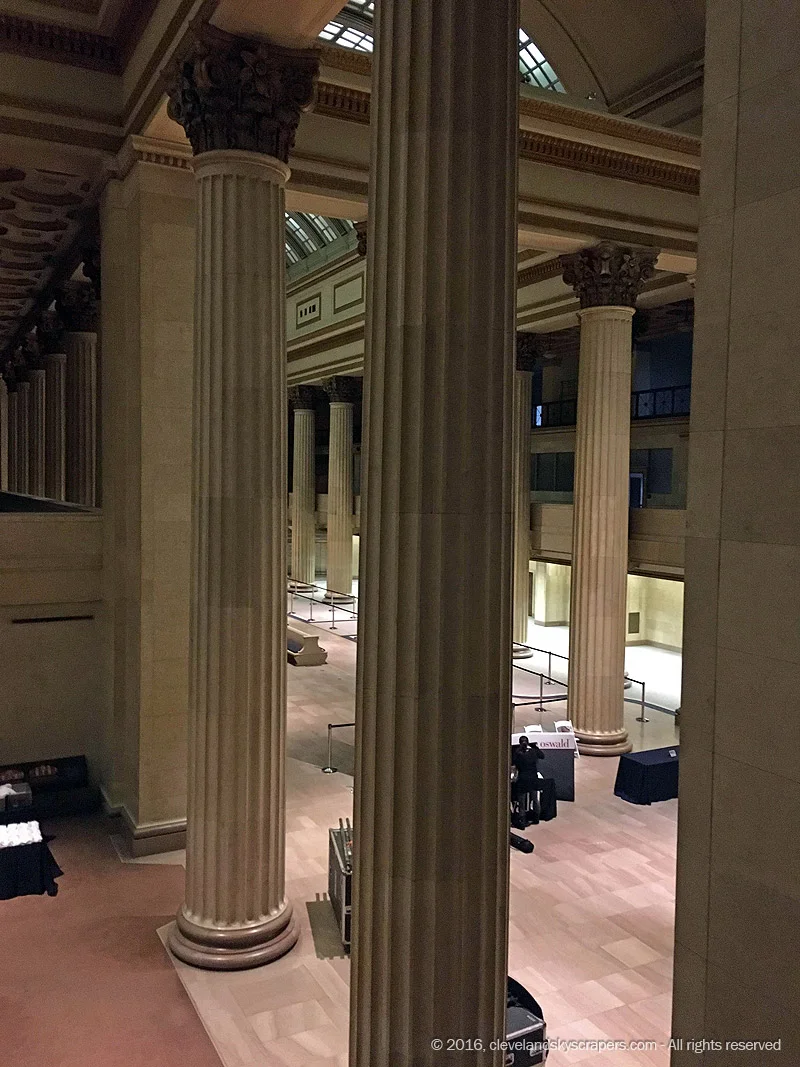 View of banking hall from mezzanine level, February 2016