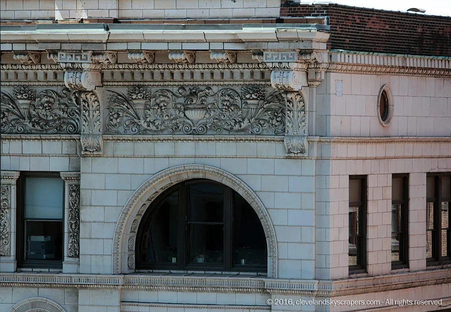 Detail view of cornice, May 2015