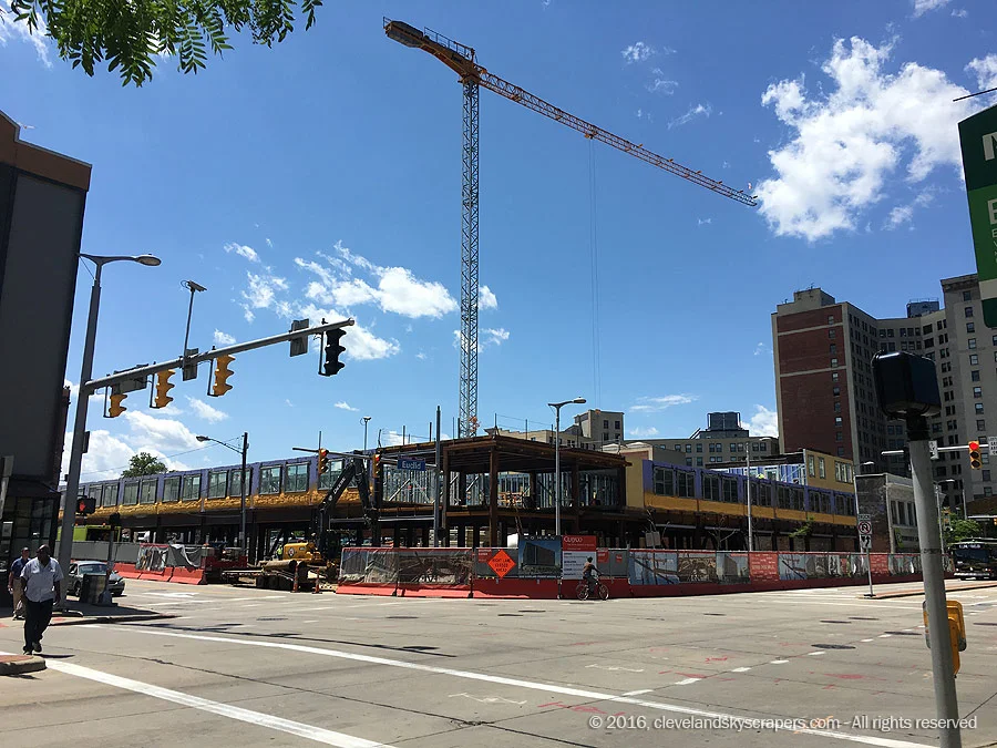 Construction view, June 2016 - view from Euclid Avenue at East 18th Street