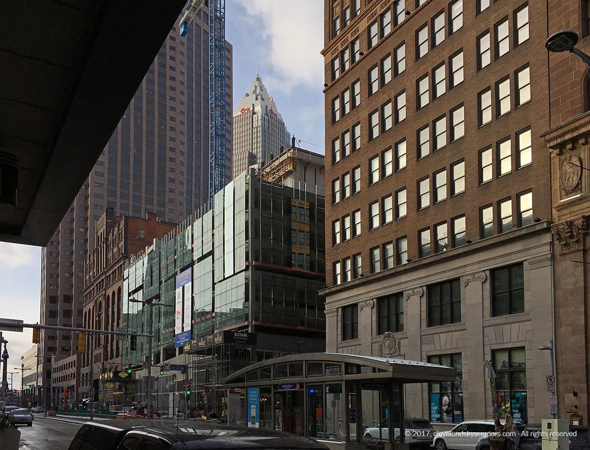 Construction view from Euclid Avenue, December 28, 2017