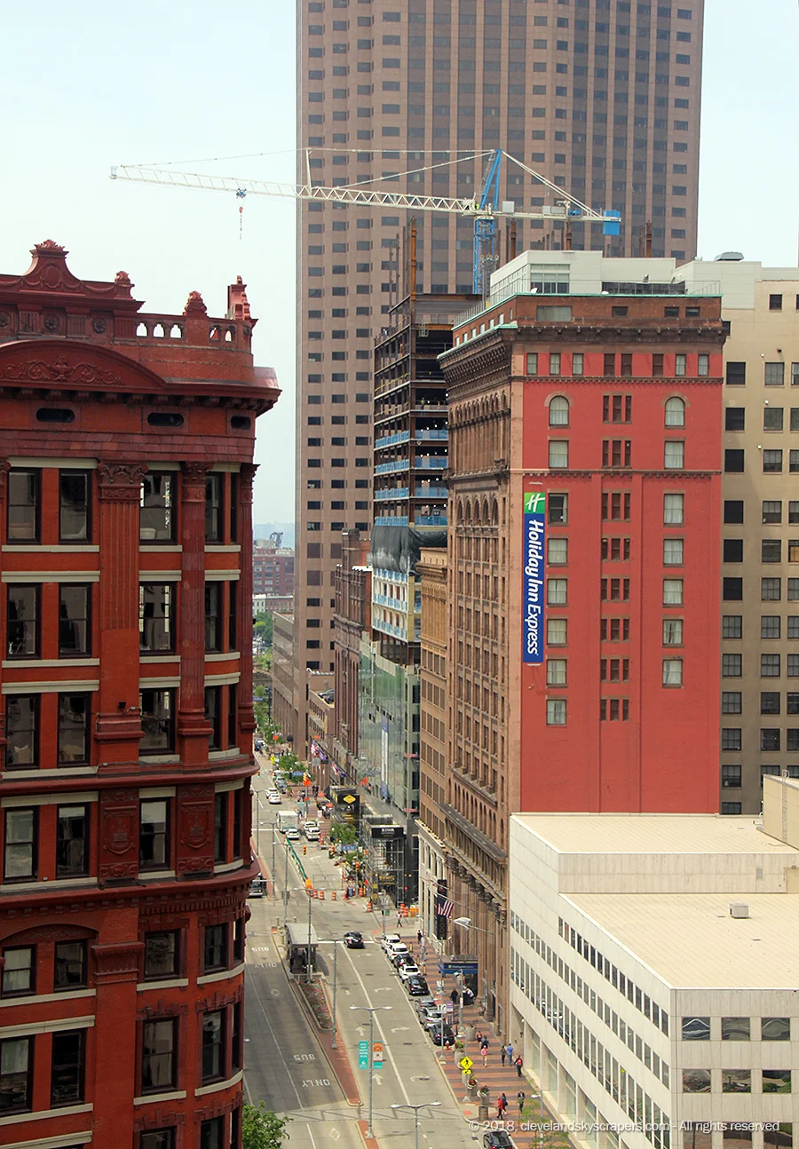 Construction view from East Ninth Street and Euclid Avenue, June 2018