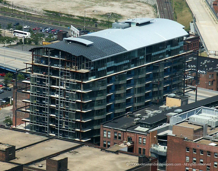Construction view from Terminal Tower observation deck, July 2006.