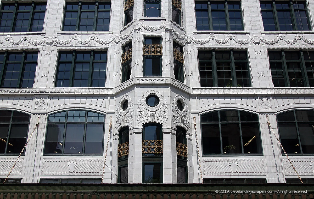 Detail view of Prospect Avenue facade, May 16, 2019