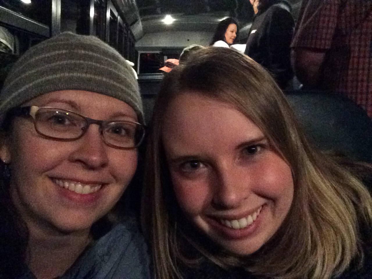 Instead of a selfie, this is our "bus-ie"