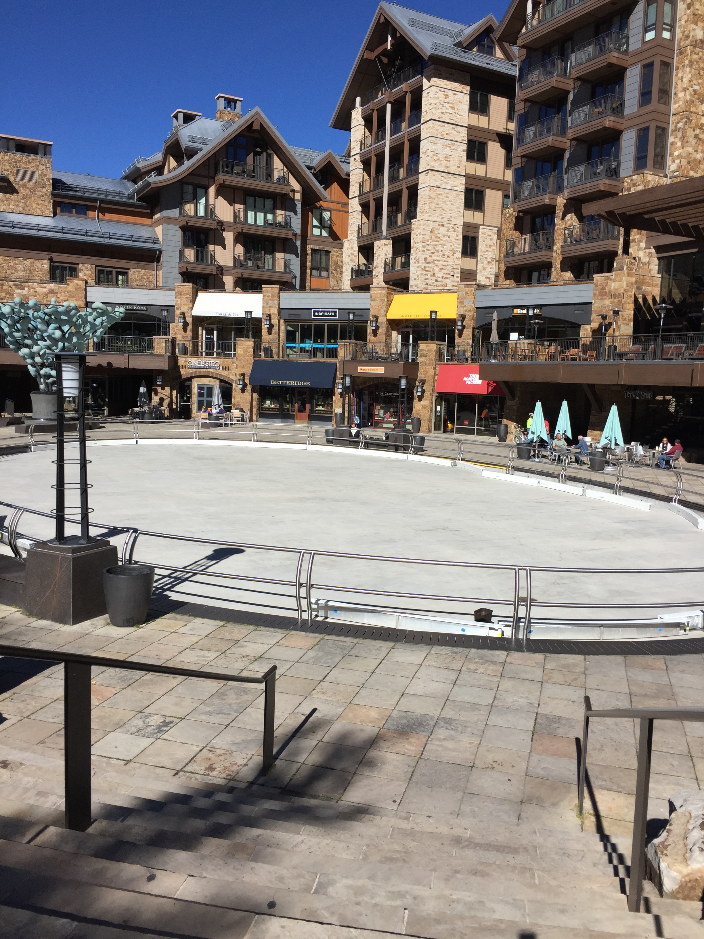 (Changing over the grassy play area to the ice skating rink!)