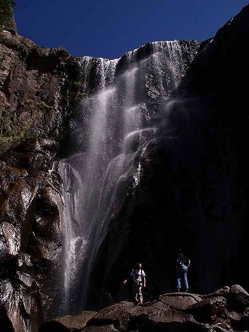 At the bottom of the Cusarare Waterfall