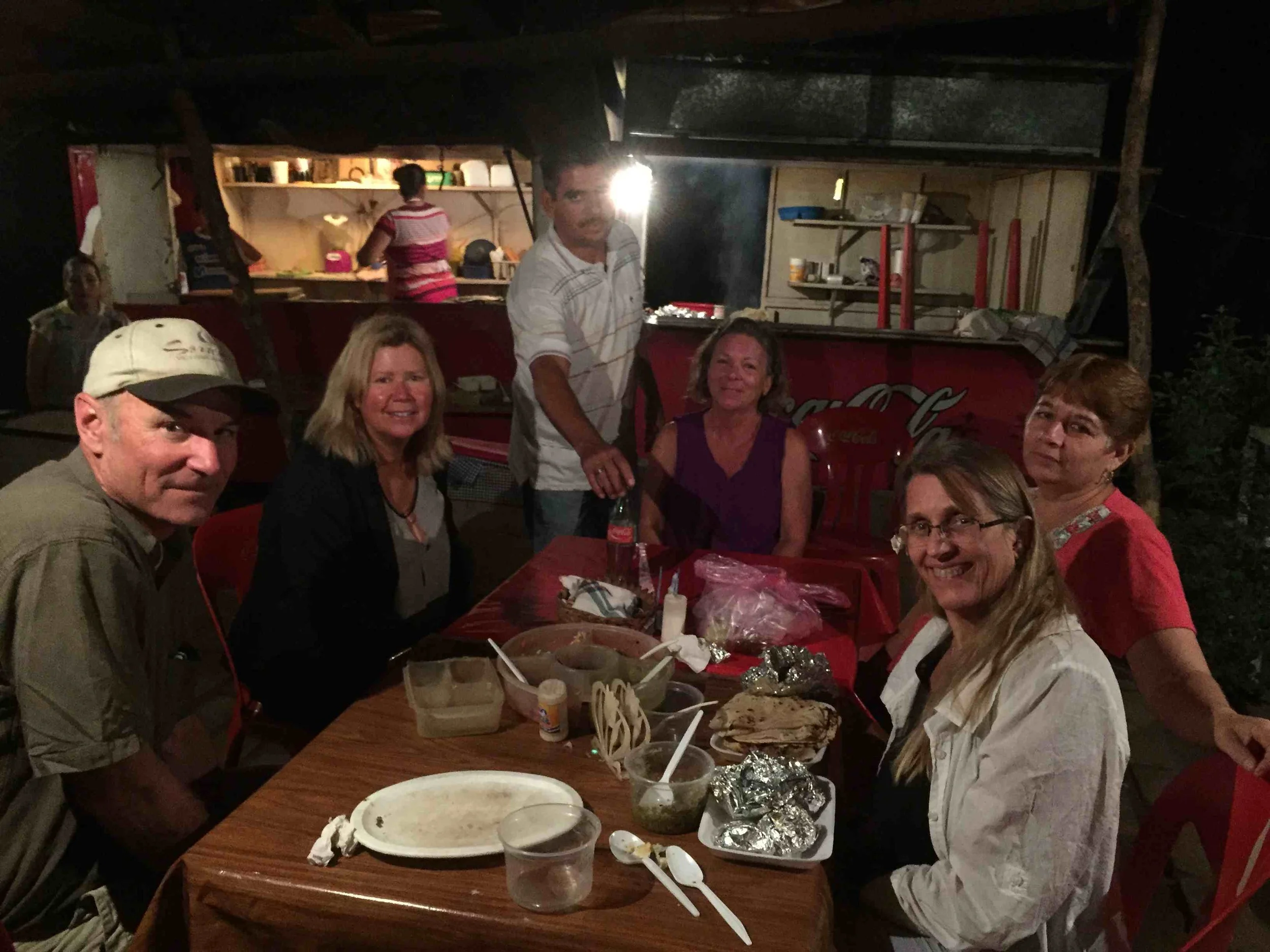 Clients enjoying a traditional dinner