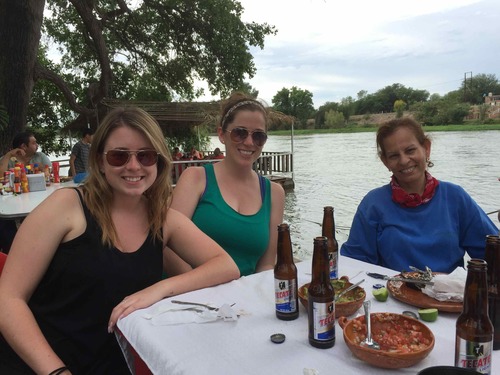 Enjoying our Riverside lunch
