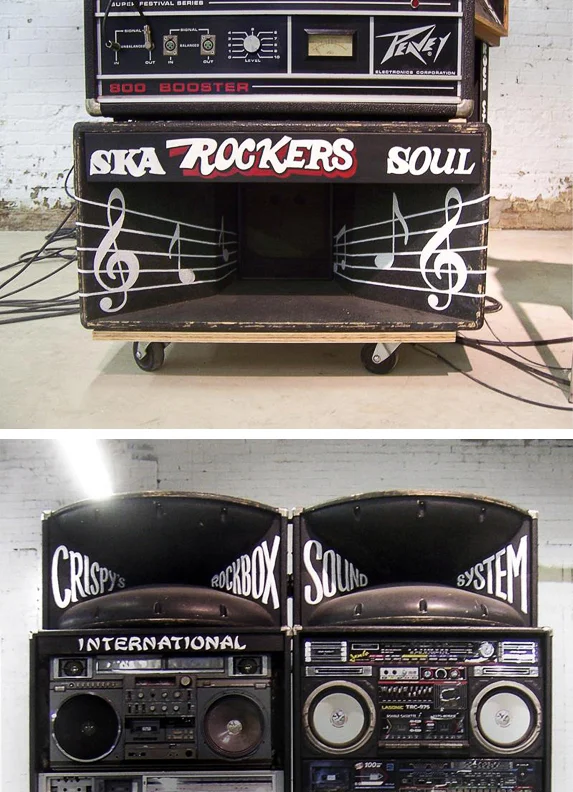 Custom painted lettering for Christopher Fachini's Rock Box installation at MOCAD.