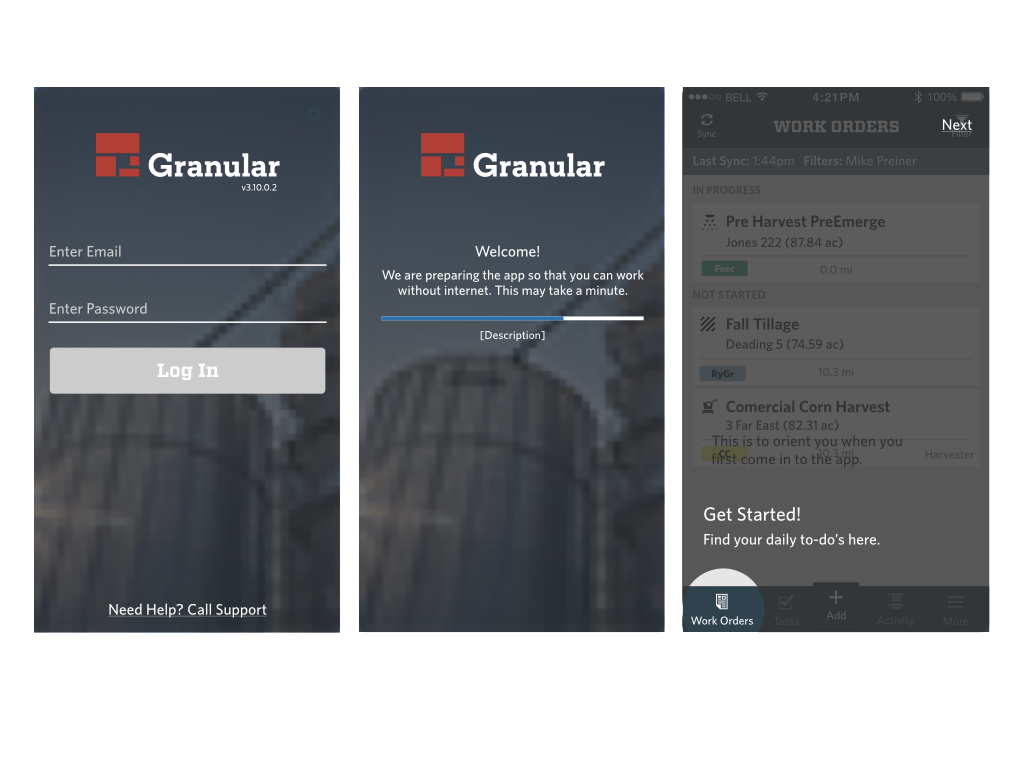 I revised the UI of the log in screen. I created an inviting welcome screen that also helped to communicate setup. There are two tooltips that help orient user once they enter the app to help get started.