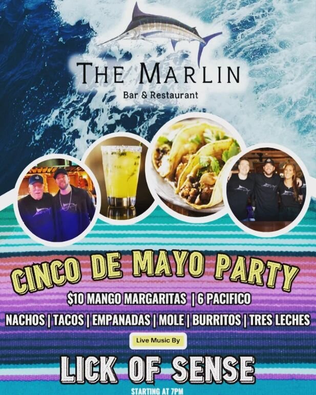 Is it Friday yet? 

Cinco de Mayo Party this Friday May 5th

@lickofsense on stage at 7pm

Happy Hour 4-6pm in the bar

Drink and food specials all night! 

#queencitycomeback 
#lbi #beachhaven 
#comebackoncentre 

#meetme@THEMARLIN