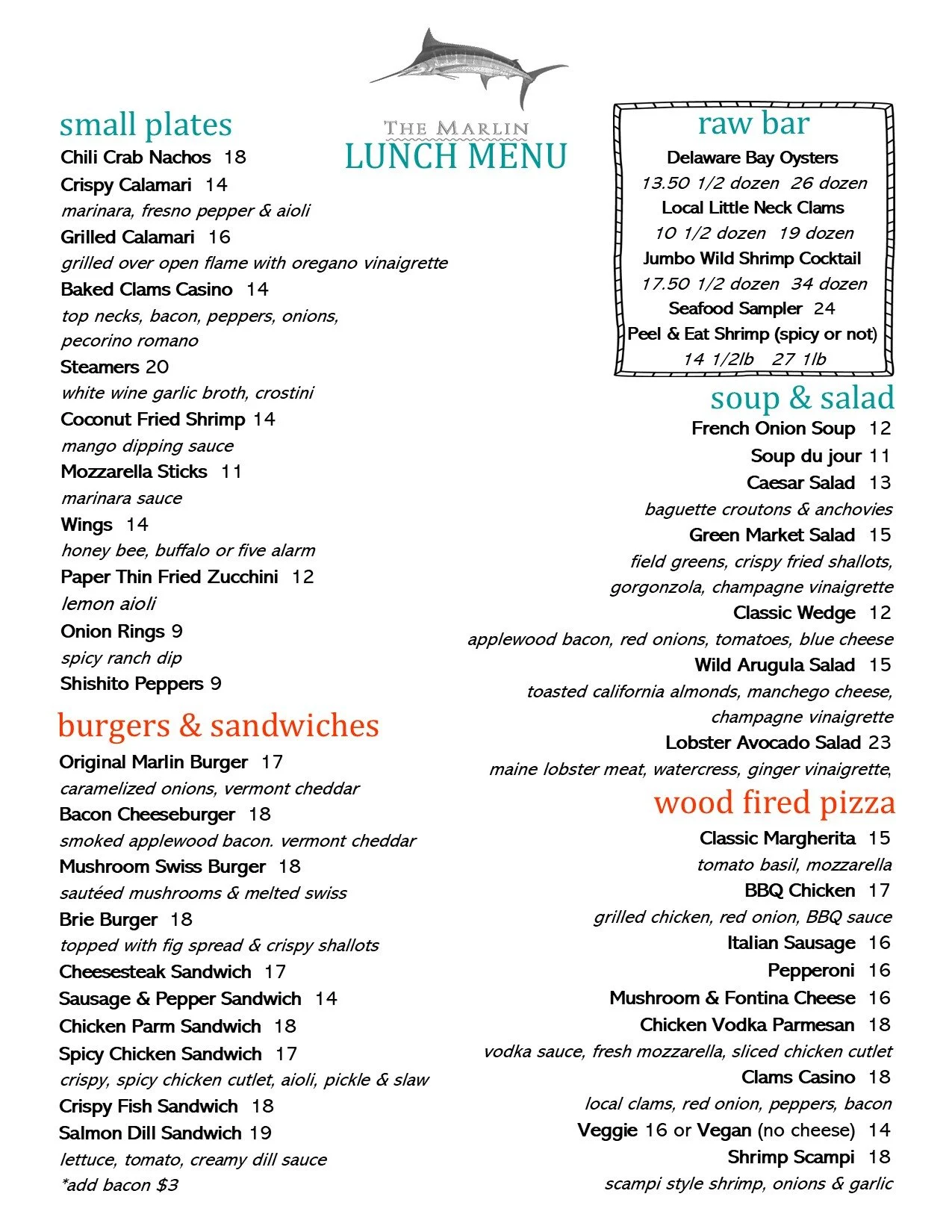 The Marlin Restaurant — The Marlin & Triton