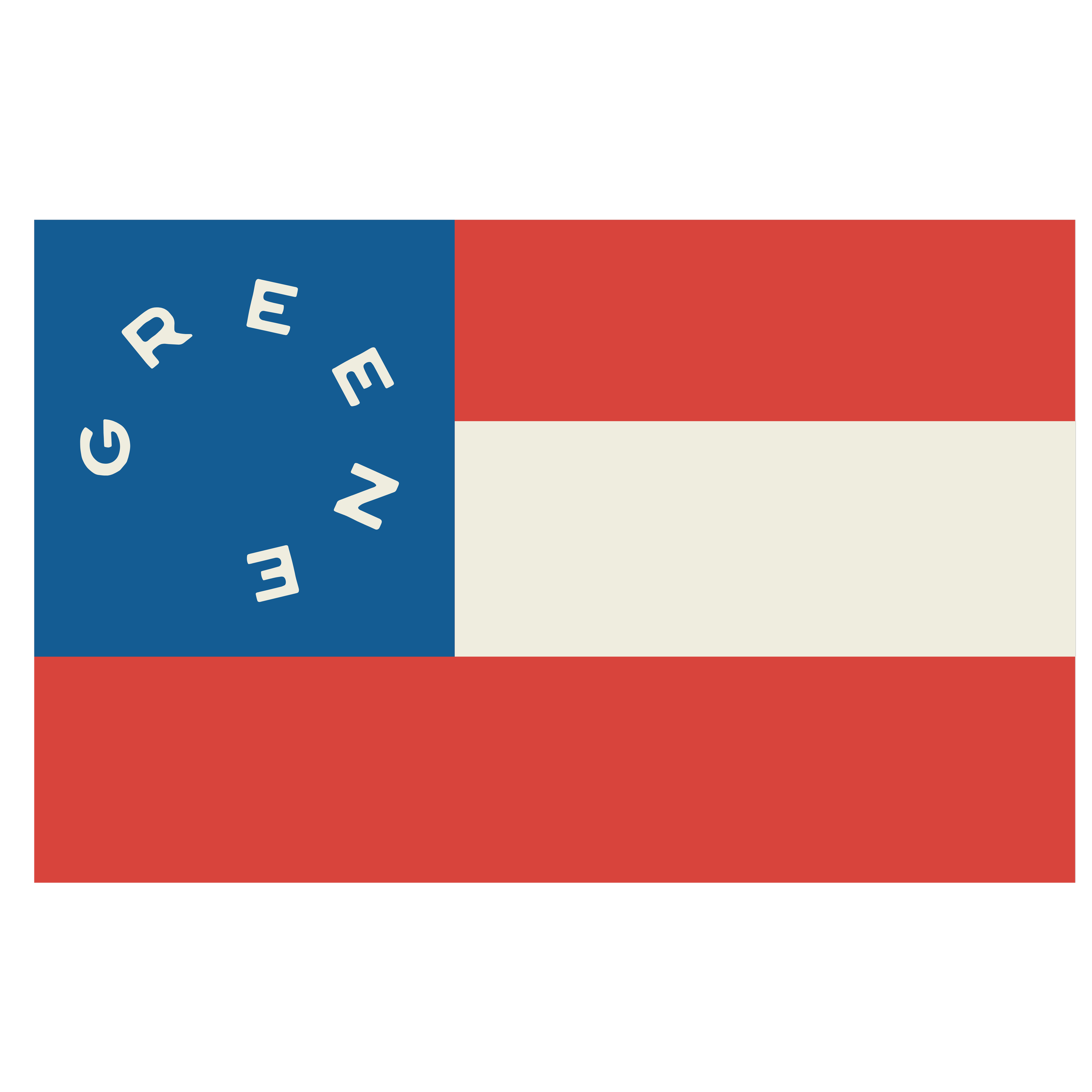 A stylized American flag with the word 'VOTE' written vertically in the blue canton