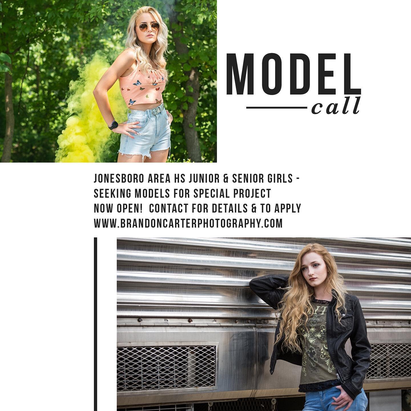 MODEL CALL!! 📸  If you are a fashion-forward high school junior or senior girl in the Jonesboro area, then we can use your help!  We are looking for models for an upcoming special project that will be focused on fashion.  You will receive a limited 