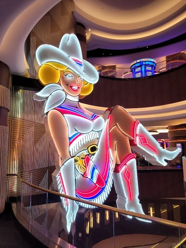 LARGE VEGAS VICKIE SEQUENCE ANIMATED DOUBLE SIDED NEON SIGN - by John Barton - BartonNeonMagic.com