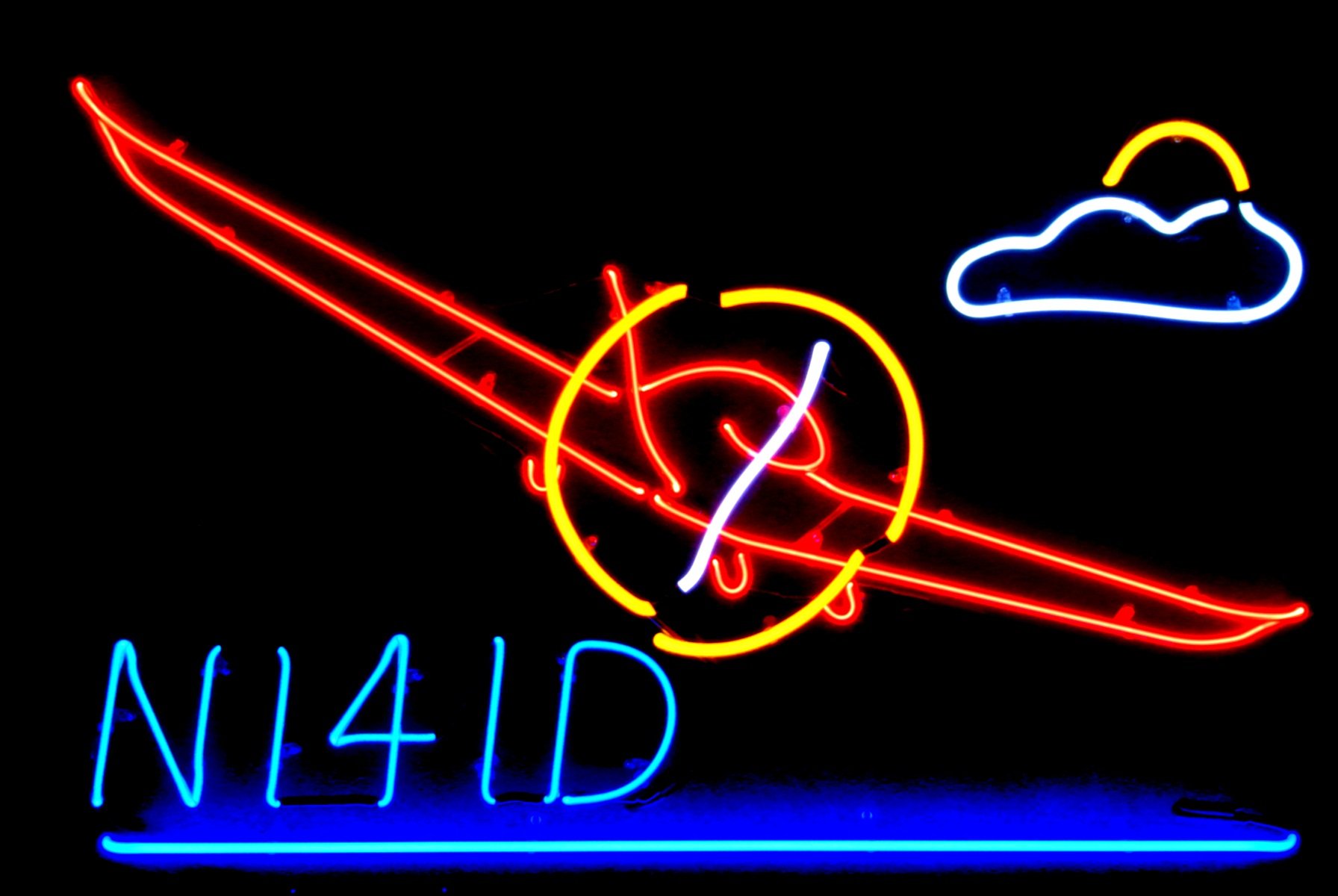 CUSTOM MADE HAND BLOWN AVIATION NEON SIGNS by John Barton - BartonNeonMagic.com