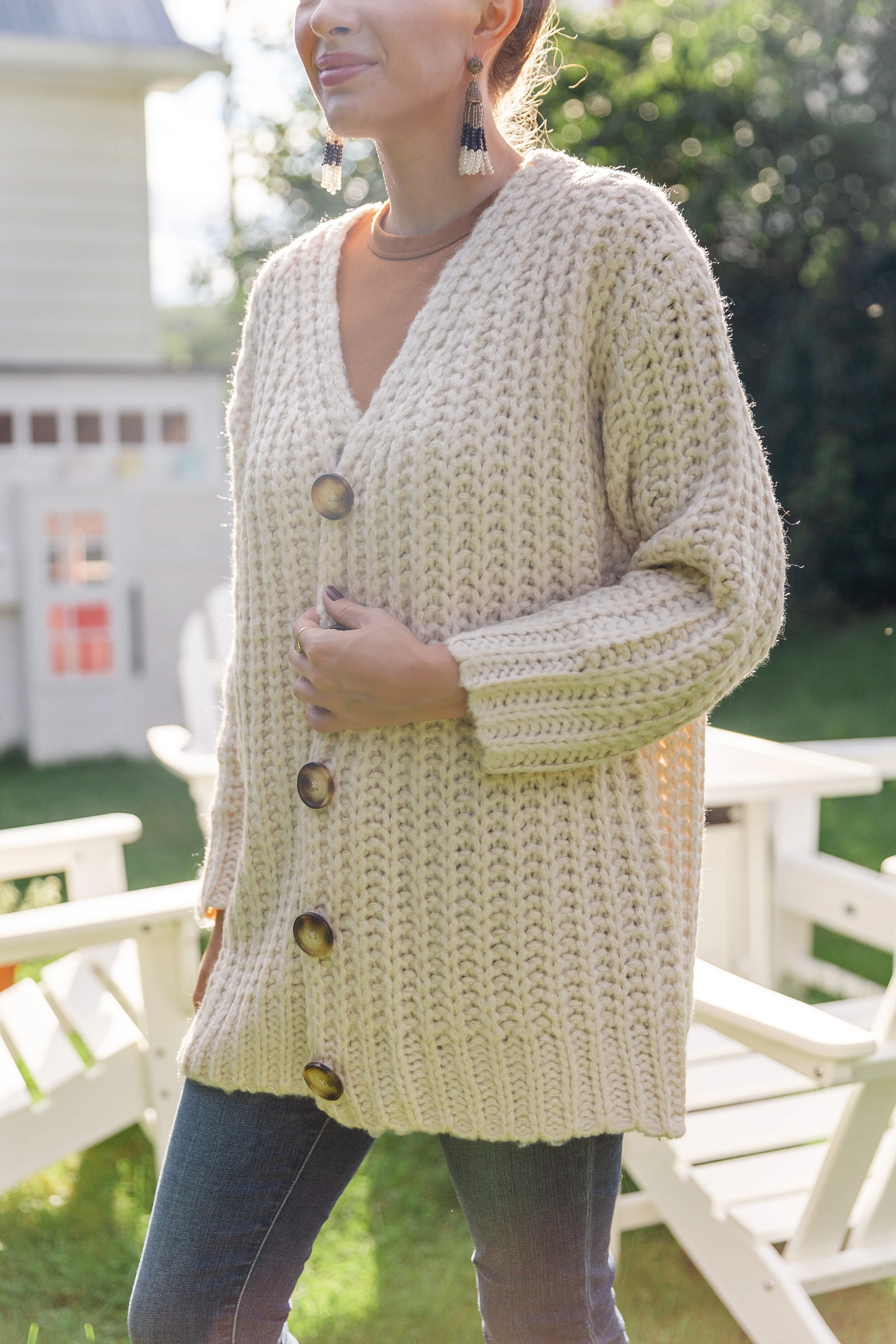 Cozy Creamy Cardigan- Enchanting Elegance